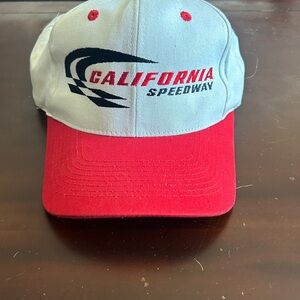California Speedway Red and White Adjustable Cap